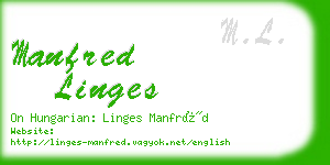 manfred linges business card